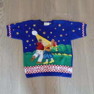 Vintage Blue Marisa Christina Multicolor 'Could Have Danced All Night' Sweater